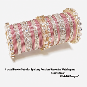 Conjunto de Brazaletes de Cristal con Brillantes Piedras Austriacas para Bodas y Eventos Festivos - Product Image 2