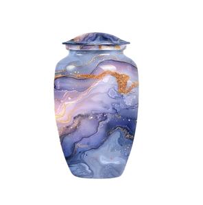 Urne funéraire artisanale en aluminium pour cendres humaines, récipient commémoratif pour adultes avec couvercle sécurisé, conteneur pour restes funéraires - Product Image 1