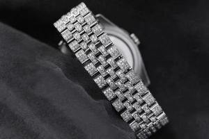Montre à quartz de luxe pour homme avec diamants, boîtier carré de 41 mm, bracelet en acier inoxydable, analogique-numérique, verre saphir, boucle, usage quotidien, aiguilles - Product Image 4
