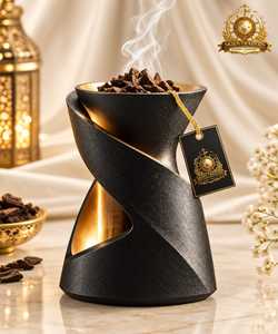Encensoir de luxe en acier inoxydable avec couvercle en dôme et base en marbre blanc, diffuseur de parfum, porte-encens, parfum d'ambiance pour la maison - Product Image 5