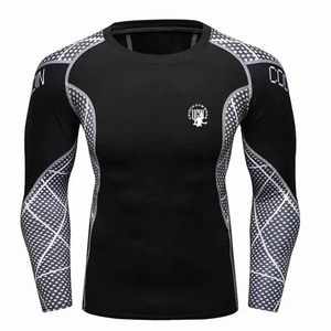 Quick Dry <b>Compression</b> Shirt for Men Gym Training Running Athletic Base Layer Fitness Top Spandex/Polyester Long Sleeve Tight Fit - Product Image 1
