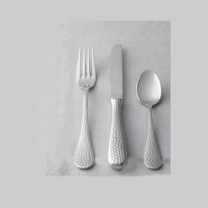 Cubiertos de acero inoxidable de diseño personalizado, cubiertos de plata para boda con mango grueso y plano martillado, juego moderno para servidor de ensalada - Product Image 1