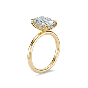 Bague Tatum 200, coupe ovale, or massif 14 carats, diamant, fiançailles, mariage, anniversaire, certifiée IGI, cadeau de luxe - Product Image 5