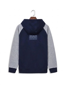 Sweat-shirt à capuche zippé pour homme Relevo Industries, manches raglan, design rayé, coupe classique, vêtements décontractés d'automne pour homme - Product Image 2