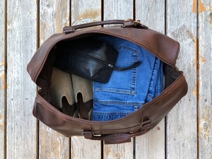 กระเป๋าเดินทางหนังสไตล์เรโทร กระเป๋าถือขนาดใหญ่ ความจุเยอะ พกพาสะดวก กระเป๋าเดินทางแบบมีซิป ทำด้วยมือ สำหรับวันครบรอบ วันรับปริญญา - Product Image 2