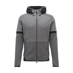 Ensemble de survêtement gris à capuche pour homme, fermeture éclair intégrale, respirant, décontracté, avec poches latérales, coupe classique, pour l'automne - Product Image 2