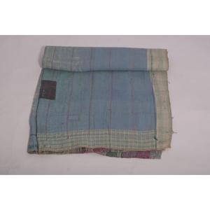 ผ้าห่มกันธากุดรีอินเดียทำมือสไตล์วินเทจ โบโฮ ผ้าคลุมเตียง ผ้าห่มสองด้าน ของตกแต่ง - Product Image 6