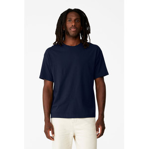 <b>Men's</b> <b>Navy</b> <b>Blue</b> Regular Fit Cotton T-<b>Shirt</b> O-Neck Short Sleeve Solid Color Casual Style Jersey Knit - Product Image 4