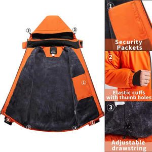 Veste de chasse unisexe doublée en polaire, softshell, camouflage, coupe-vent, imperméable, avec logo sur le devant, doublure en polyester - Product Image 3
