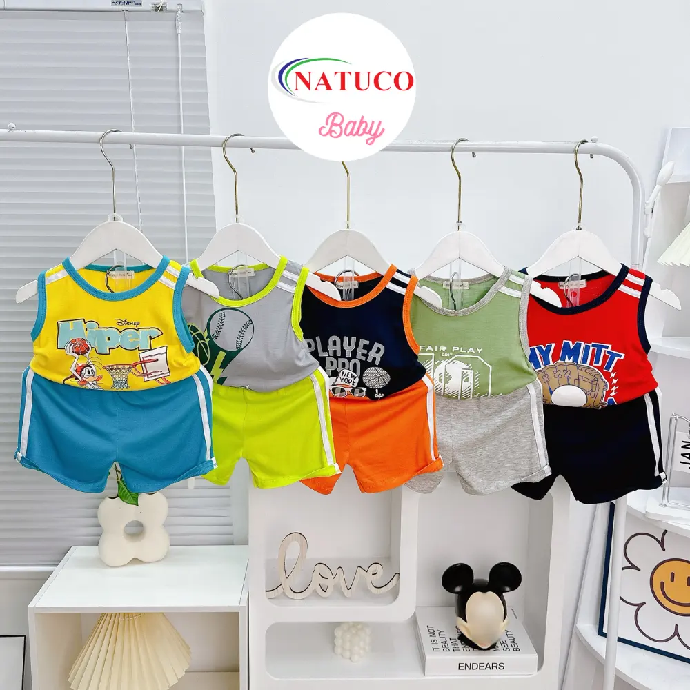 [0-8 Years] 2024 New Arrival Design Printed Boy's Tank Tops Sporty Cotton Fabric for Cool Kids' Boy Style from 6-27Kg.