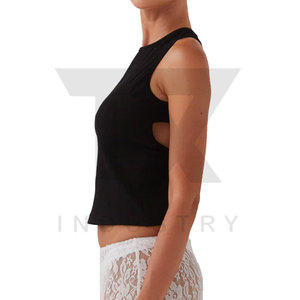 Camiseta sin Mangas para Mujer, Superventas, de la Mejor Calidad, Tejida en Algodón/Bambú, Estilo Deportivo con Logotipo Frontal, Transpirable y Ecológica - Product Image 4