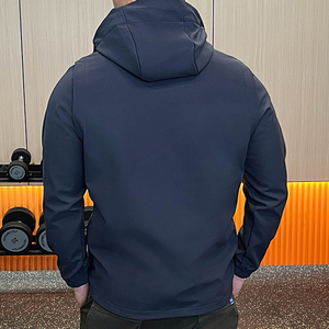2026 New Arrivals Outdoor Plain Custom Logo Front 100% Cotton <b>Stand</b> Hooded Winter Adjustable Sleeve Puffer Jacket Plus Size Men - Product Image 4