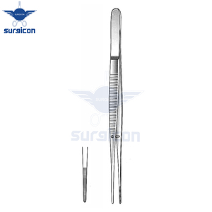 Pinzas Semken para Aplicación de Apósitos, 12.5 cm / 5 Pulgadas, Rectas, de Acero Inoxidable, Instrumento Quirúrgico con Puntas Finamente Dentadas - Product Image 3
