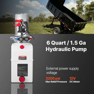 Centralina Idraulica da 6 Quarti a Doppio Effetto per Rimorchio Ribaltabile con Pressione Massima di Scarico di 3200 PSI, Portata di 0,91 GPM, 12V DC - Product Image 2