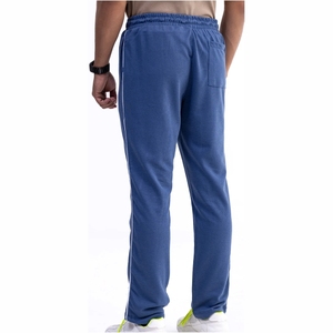 Men's Blue Sweatpants Elastic Waist <b>Drawstring</b> Closure Side Pockets Casual Jogger Pants Autumn Wear - Product Image 2