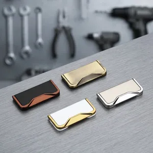 Modern Aluminum Alloy Hidden Edge Pull Handle for Kitchen <b>Cabinet</b> Wardrobe Drawer Concealed Finger Grip Handle - Product Image 4