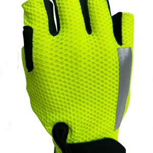Sporty Fingerless Cycling Gloves Wrist Length Breathable PU Eco-Friendly Touchscreen Green Black Mesh Design Spring Summer - Product Image 6