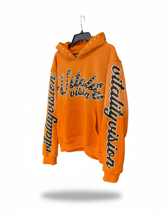 Sudadera con capucha de algodón grueso personalizada, estilo oversize, con estampado de moda, logotipo de lujo con pedrería, lavada, para hombre, en varios colores. - Product Image 5