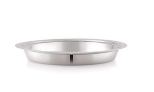 Assiette à dîner en acier inoxydable de qualité supérieure |   Assiette Ronde en Métal Durable pour la Maison, la Cuisine, le Restaurant, l'Hôtel, pour Servir les Repas - Product Image 2