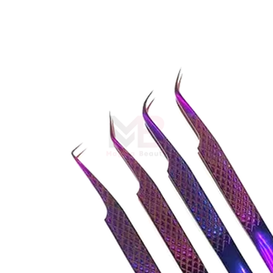Pince à cils Plasma Purple, vente en gros, testée à la main, haute qualité, acier inoxydable japonais, poignée diamantée, pince à cils pour extensions - Product Image 5