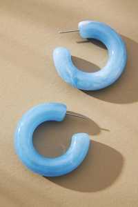 Boucles d'oreilles créoles en résine tendance, violet clair, forme personnalisée, bijoux fantaisie pour femme, SAMI HANDICRAFT, thème ange - Product Image 4