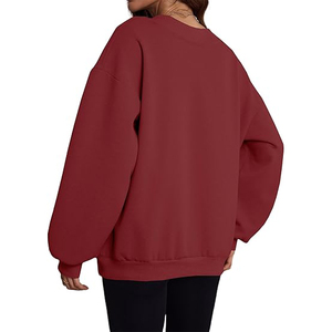 Sweat-shirts à demi-zip pour femmes, manches longues, col haut, doublure en polaire, mélange de coton doux, pull décontracté, streetwear - Product Image 5