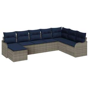 Grey Poly <b>Rattan</b> Garden <b>Sofa</b> Set Outdoor Furniture Water Proof Contemporary Design - Product Image 4