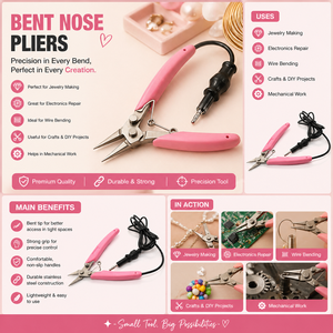 Micro Snipe Nose Chain Nose Pliers <b>Plain</b> Jaws Earthed Grounded Permanent Jewelry Welding Pliers Craft Jewelry Making <b>Tools</b> - Product Image 2