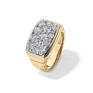 10K Yellow Gold <b>Mens</b> Lab Grown Diamond Cluster <b>Ring</b> 3 CT Brilliant Cut Multi Stone Statement Engagement Party Wedding - Product Image 3