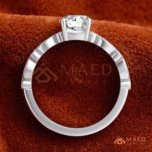 925 Sterling <b>Silver</b> <b>Emerald</b> Cut Moissanite Engagement <b>Ring</b> Twisted Pave Diamond Band Bridal Wedding <b>Ring</b> Women - Product Image 4