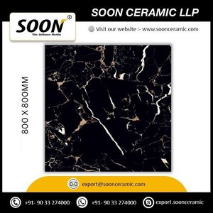 APOLLOW BLACK Carreaux de porcelaine vitrifiés brillants 80 x 80 cm pour la décoration de chambre et de salon, faits à la main, prochainement disponibles - Product Image 4
