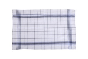 Serviettes de cuisine en coton à carreaux, rectangulaires, tissées, lavables en machine, blanches avec motif à carreaux bleus - Product Image 4