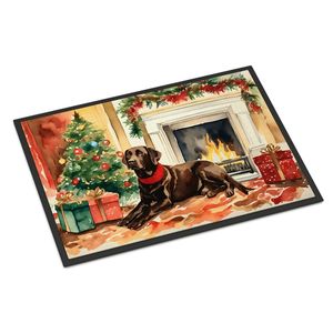 Paillasson de Noël confortable Labrador Retriever tapis intérieur/extérieur antidérapant et lavable à poils bas pour entrée 24H X 36W - Product Image 1