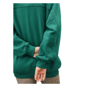 Sweat-shirt à col rond surdimensionné pour femmes, couleur unie, manches longues, 100% coton tricoté, style automne - Product Image 4