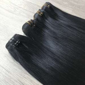 Venta al por mayor 100% Paquete de pelo crudo vietnamita de alta calidad de Color negro Natural de corte libre de hueso recto excelente calidad - Product Image 6