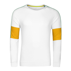 <b>Men's</b> <b>White</b> Color Blocking Raglan Sleeve Pullover O-Neck Knitted <b>Sweatshirt</b> Casual Regular Fit <b>Sweatshirt</b> Casual Regular Fit - Product Image 1