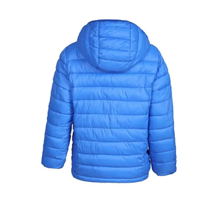 Blouson matelassé bleu à capuche unisexe, hiver, décontracté, fermeture éclair, rembourrage en polyester, coupe-vent, couleur unie, coupe classique - Product Image 6
