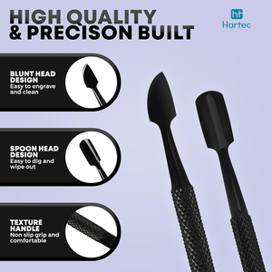 Raspador de Cutículas de Doble Cara de Acero Inoxidable Color Negro, Marca Privada OEM, Herramienta de Precisión para Manicura y Pedicura, Venta al Por Mayor - Product Image 3