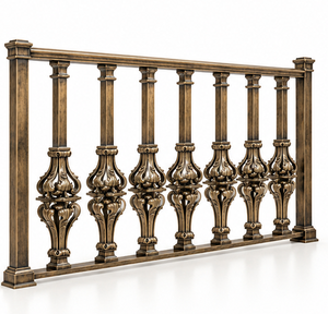 Rampe en bronze sculpté pour hôtels de luxe, villas, escaliers et intérieurs architecturaux décoratifs - Product Image 3