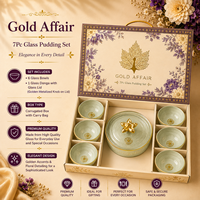 Ensemble de 8 bols à dessert en céramique blanche Luxury Gold Affair, avec logo personnalisé, coffret cadeau exécutif pour