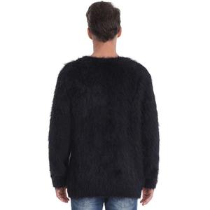 Men's Autumn <b>Cardigan</b> Sweater Mohair Material Floral Pattern Zipper Closure <b>Pockets</b> Breathable Full Sleeves Fashion Design - Product Image 1