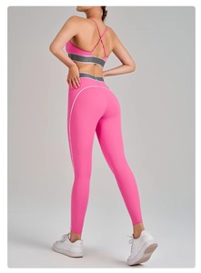 OEM Women Gym Fitness Striped Breathable 2 Piece Sets High Waist Butt Lifting Bottoms Sports Active Yoga - Product Image 6
