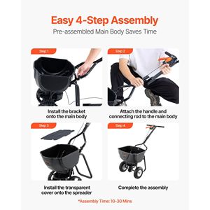 Spargitore a Spinta con Capacità di 60 LBS, Larghezza di Spargimento 0-9,8 Piedi, 8 Pneumatici All-Terrain, Spargitore a Piedi per Fertilizzanti - Product Image 4