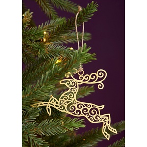 Adornos Colgantes Metálicos de Latón con Forma de Ciervo para Decoración Navideña del Hogar, Venta al por Mayor - Product Image 1