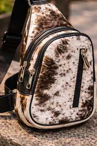 Bolso de Pecho de Cuero con Pelo de Vaca de Alta Calidad, Bandolera de Cuero Genuino Estilo Western, Bolso Cruzado de Cuero LCB-0206 - Product Image 5