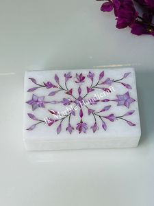New Best Selling Natural Marble Product Mother of Pearl Marble Inlay Jewelry Box <b>Ring</b> Necklace Safety <b>Storage</b> Box Marble MOP Box - Product Image 4