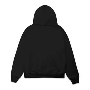 Sudadera con Capucha Lisa Negra Estilo Grunge de Invierno, 100% Algodón Felpa, Estilo Urbano, Cálida, Informal, para Invierno, con Estampado DTG Completo - Product Image 6