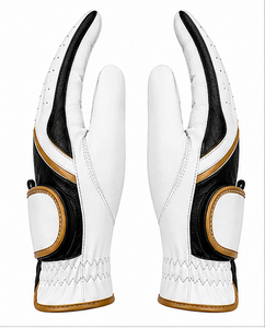 Gants de golf en cuir de cabretta de mouton blanc de haute qualité, respirants, à adhérence souple, pour hommes et femmes, main gauche, logo couleur - Product Image 1