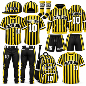 Maillot de baseball personnalisé, T-shirt d'équipe personnalisé avec votre nom et numéro, uniforme athlétique entièrement boutonné, sublimé, pour femmes et adultes, en polyester - Product Image 1
