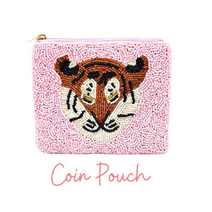 Handmade Beaded Embroidery Tiger Coin Purse Seed Beads Zipper <b>Wallet</b> Custom Gift Designer Fashion Luxury <b>Compact</b> Unisex - Product Image 5